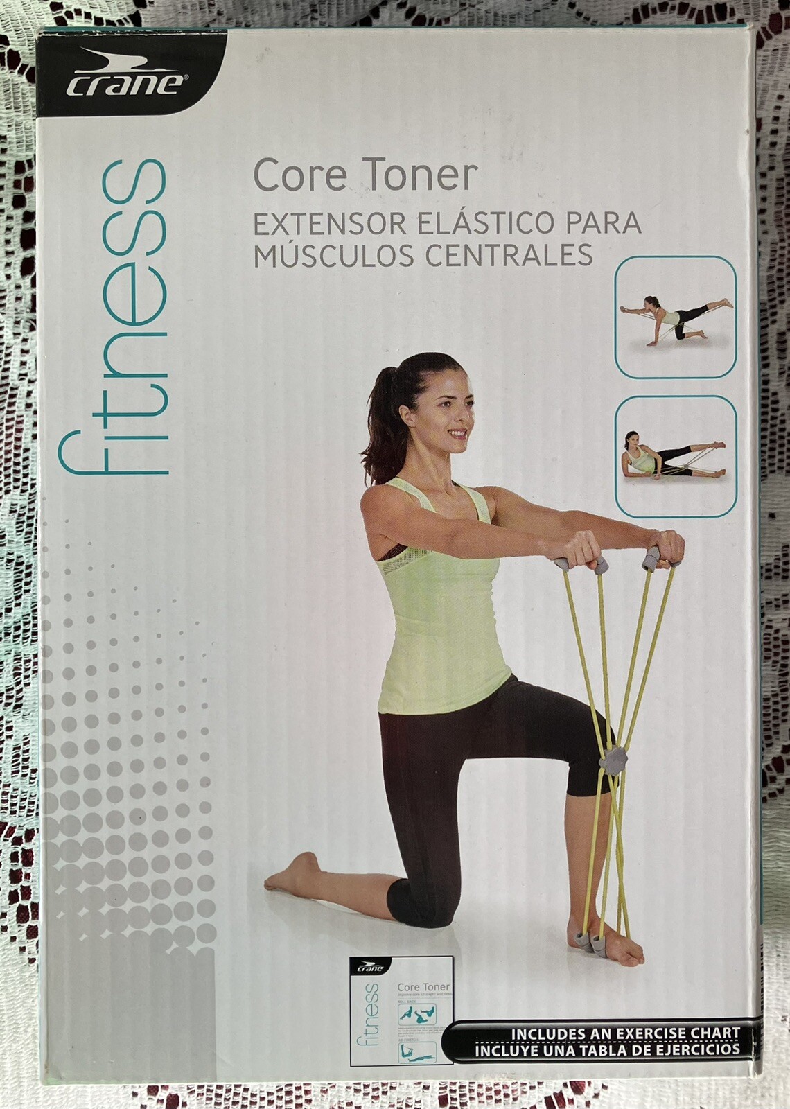 Crane Fitness Resistance Core Toner Set w Guide Exercise for Abs Arms Legs Back
