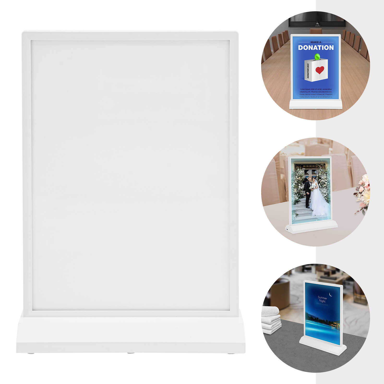 LED Sign Holder Tabletop Advertising Rack Desktop Light Up Menu Holding Tool