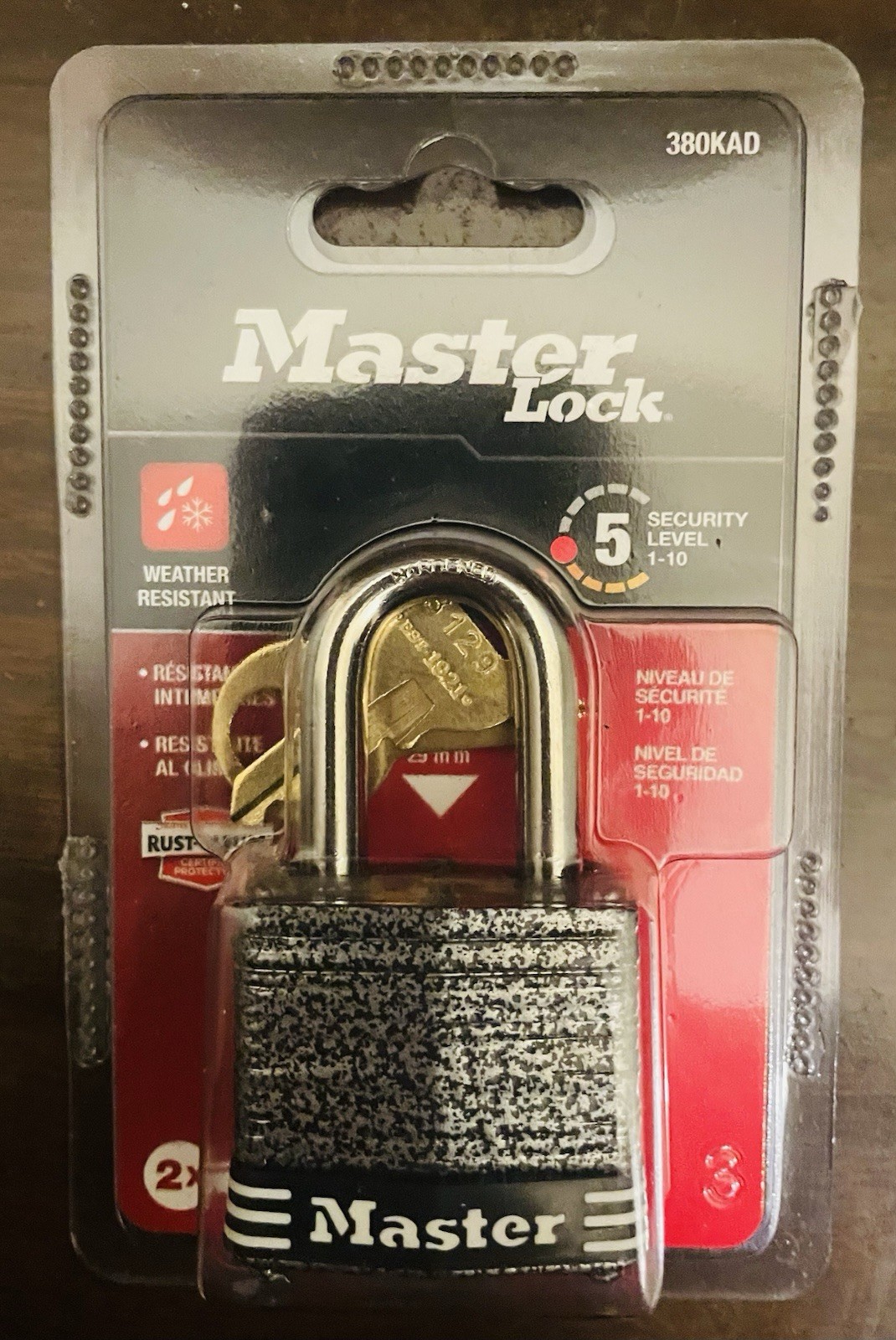 MASTER LOCK Keyed Padlock 380KAD w/ Rust-oleum Protection -No Rust Guarantee NEW