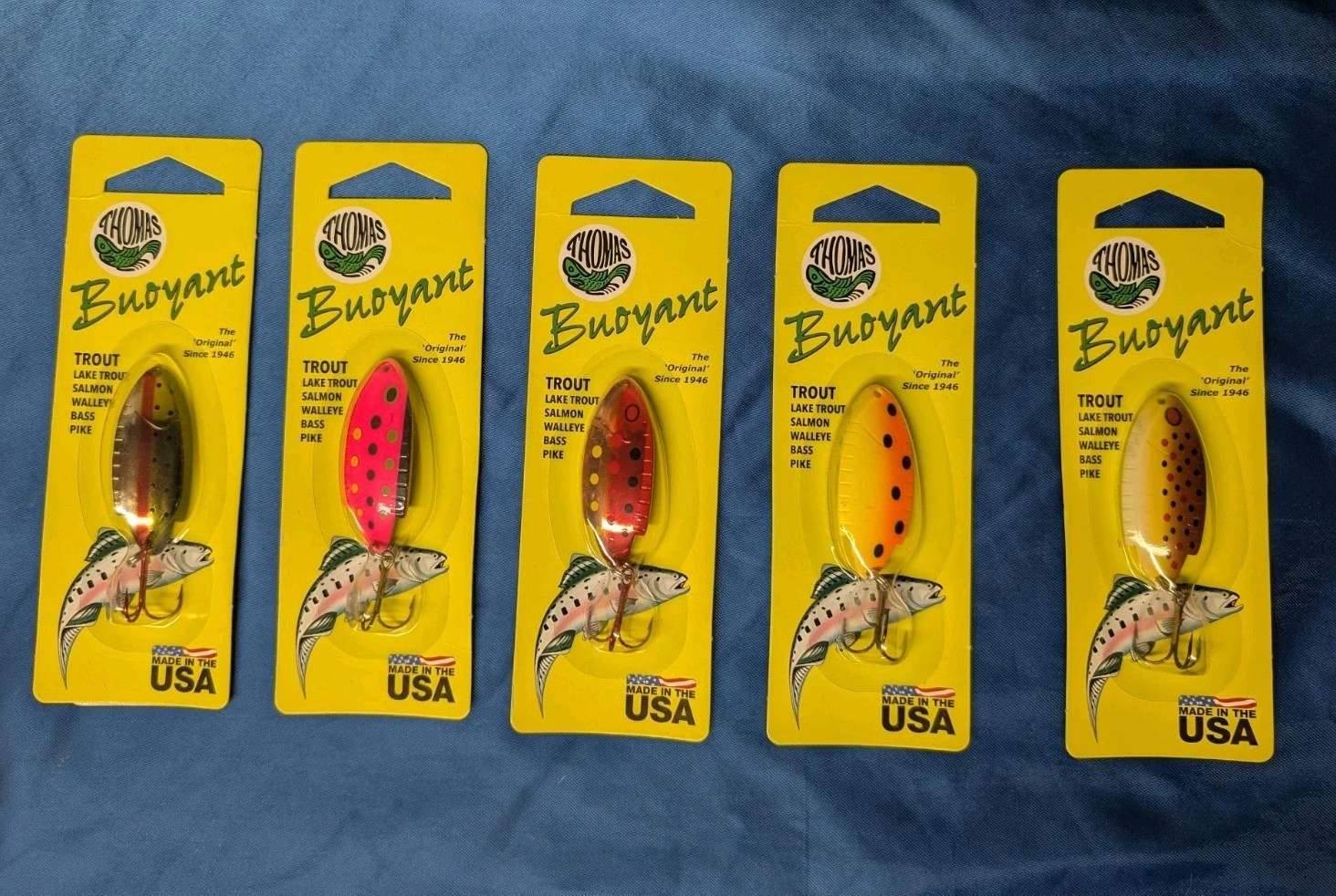 5 Pc 1/4 Oz Thomas Buoyant lure Lot For Trout Walleye
