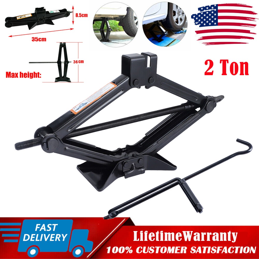 2 Ton Scissor Jack Handle Crank Tool Car Van Garage Tire Wheel Lug Wrench Jack