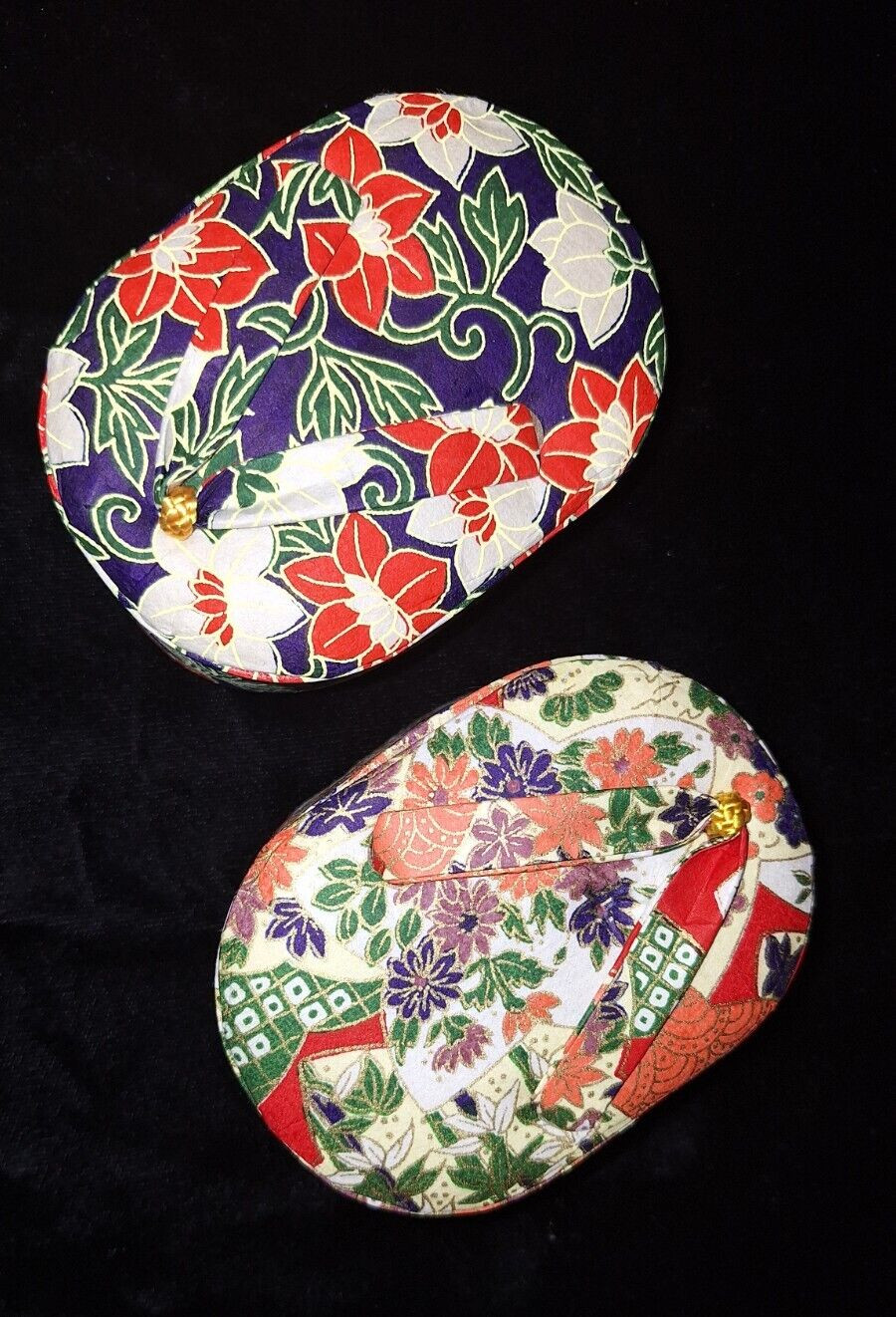 2 Little Fabric Covered Japanese Boxes New