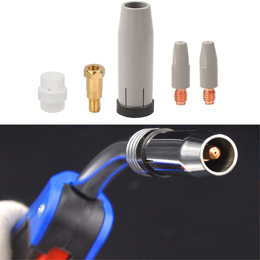 5PCS Coating Protected Non Nozzles for 24KD For MIG Torch 0.9/1.0/1.2mm