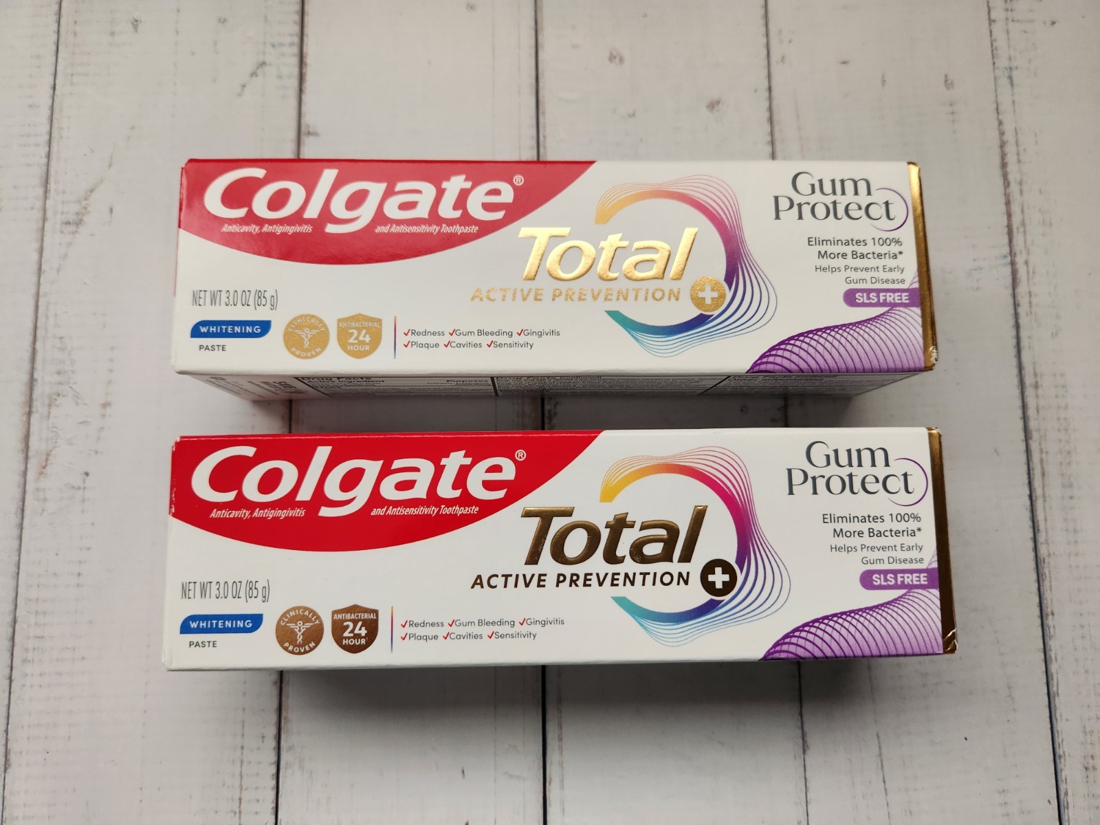(Pack of 2) Colgate Total Active Prevention Whitening Toothpaste, 3.0 fl oz