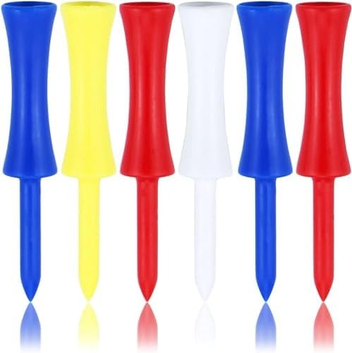 Golf Tees Plastic 100 Count 3-1/4, 2 3/4 inch Tall Step Down Tees Golf - Mixed C