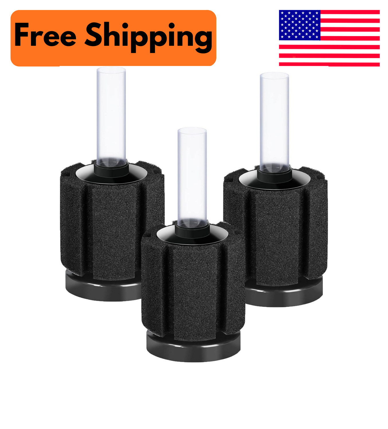 3 Pack Aquarium Bio Sponge Filter Breeding Fry Betta Shrimp Nano Fish Tank Small