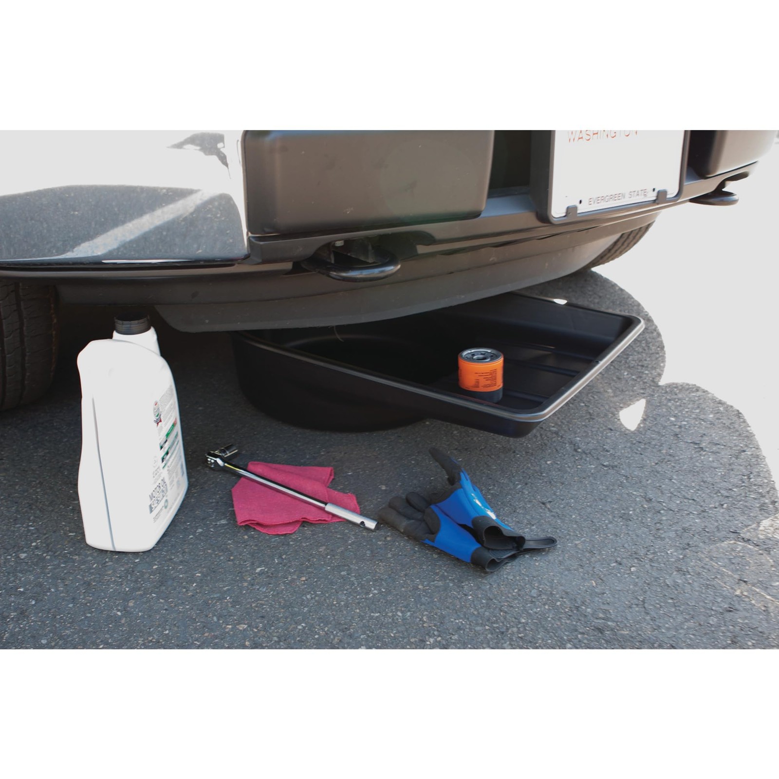 Performance Tool W4072 Black Extra 7.5 Gallon Plastic Oil Drain Pan,