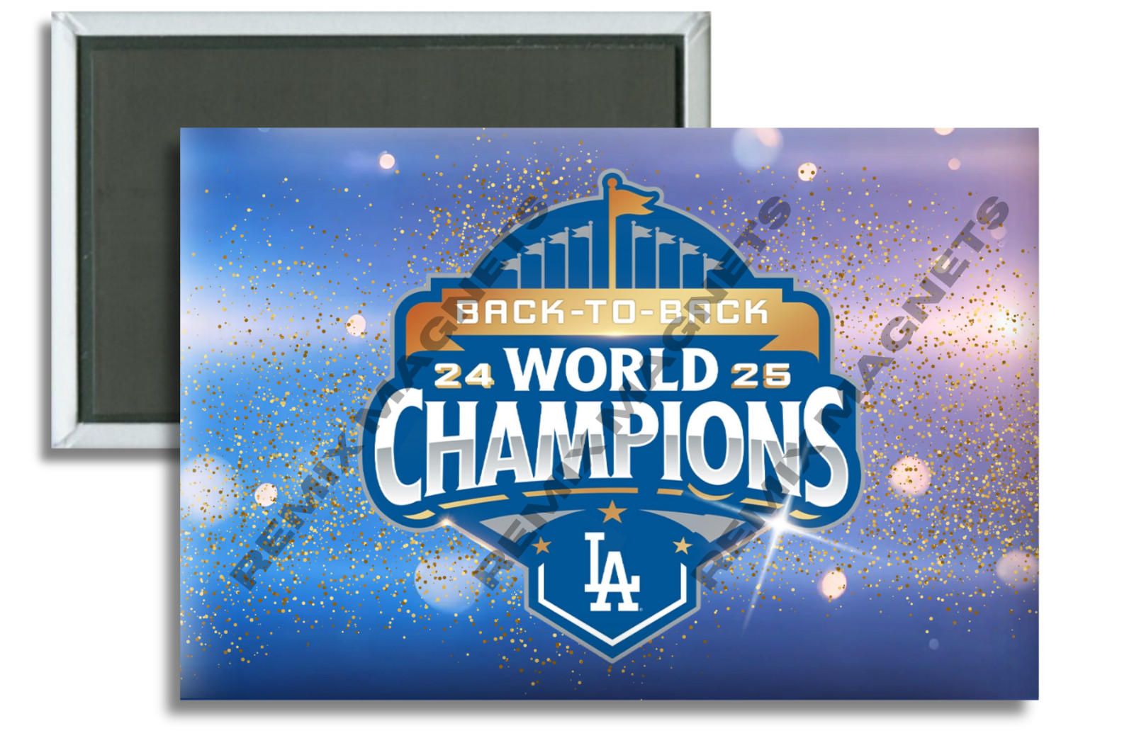 2024 2025 Back to Back World Series LA Dodgers Champions 2 x 3 Locker Magnet