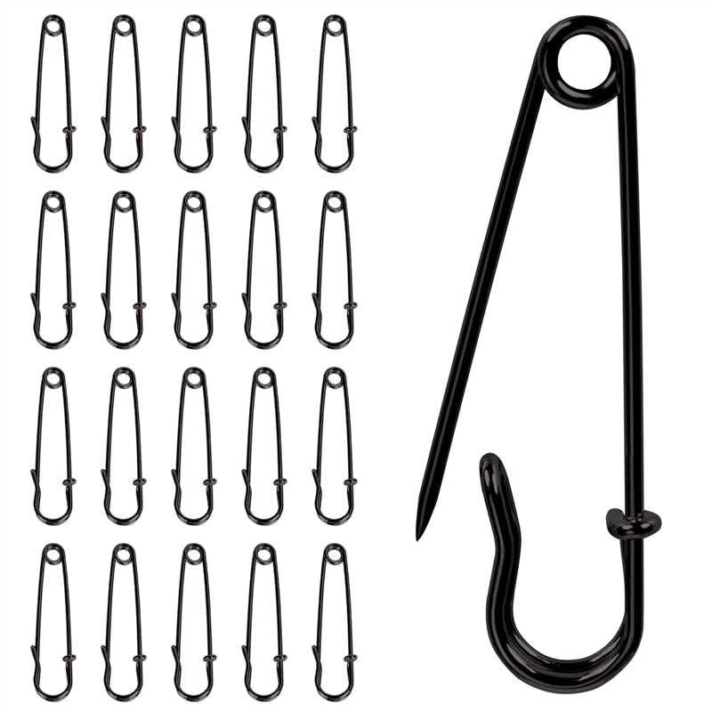 20 Pack of 2Inch HeavyDuty Steel Safety Pins – Ideal for Blankets, Clothing, ...