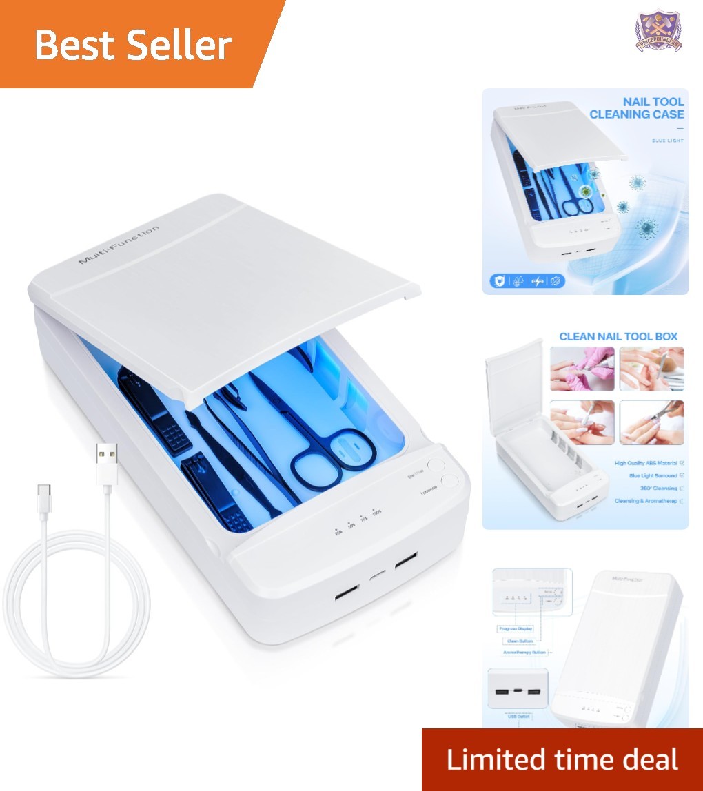 Portable UV Nail Tool Sterilizer Box Blue Light Jewelry Phone Keys