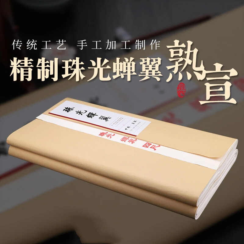 10Pc Ultra-Thin Ripe Xuan Rice Paper Ink Gongbi Painting Copy Calligraphy 云母蝉衣