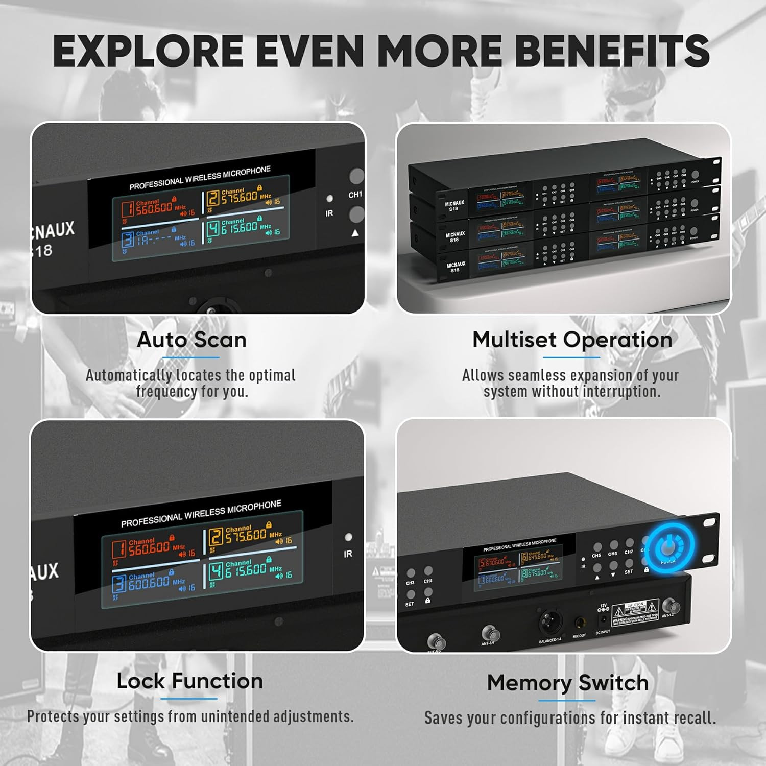 Pro 8-Channel UHF Wireless Microphone System for Karaoke & Events