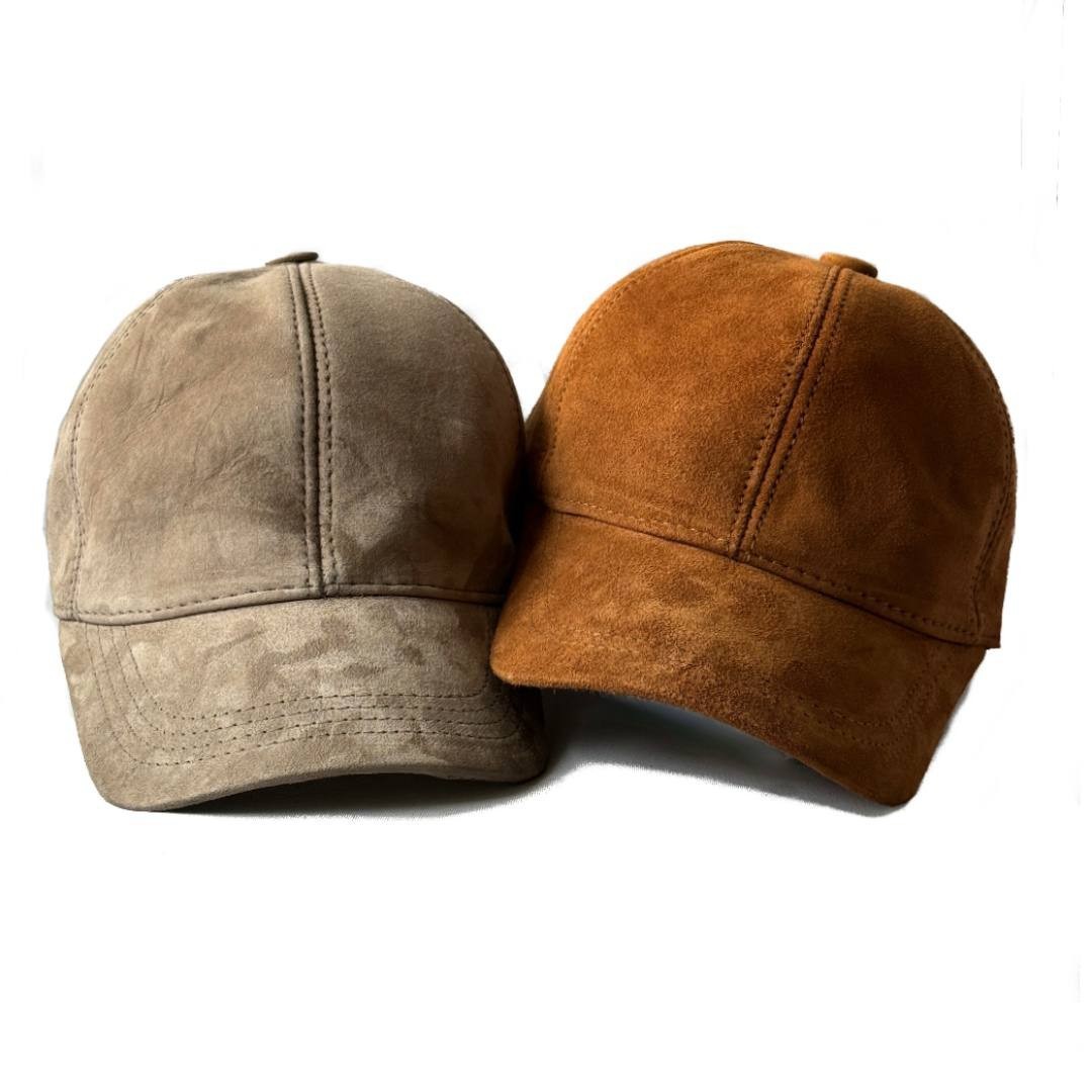 2 Pack Genuine Suede Lambskin Leather Baseball Cap Sports Visor Hat