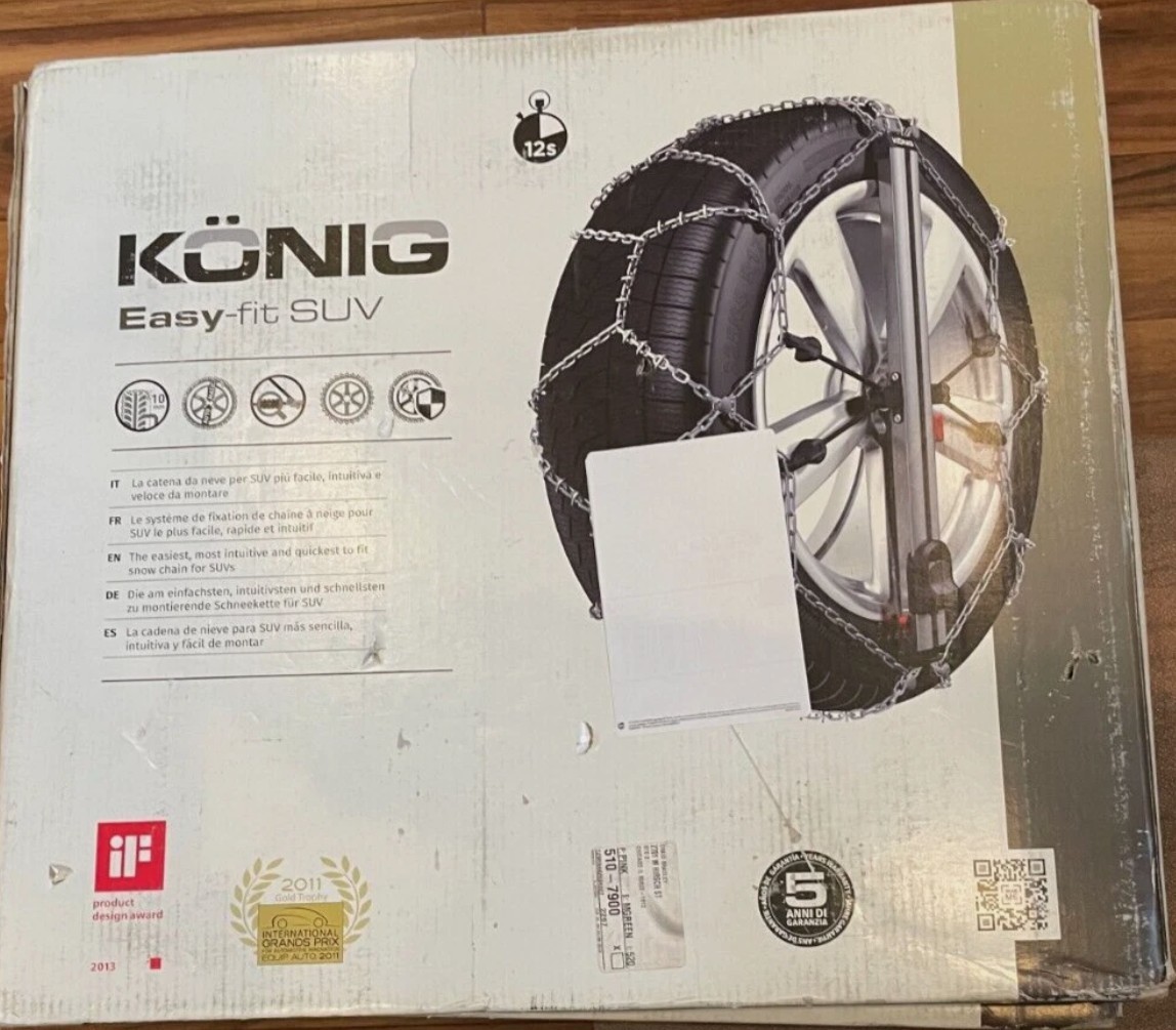 Konig Easy Fit SUV 235 set of Two (Pair) Snow Chains TH2004735235