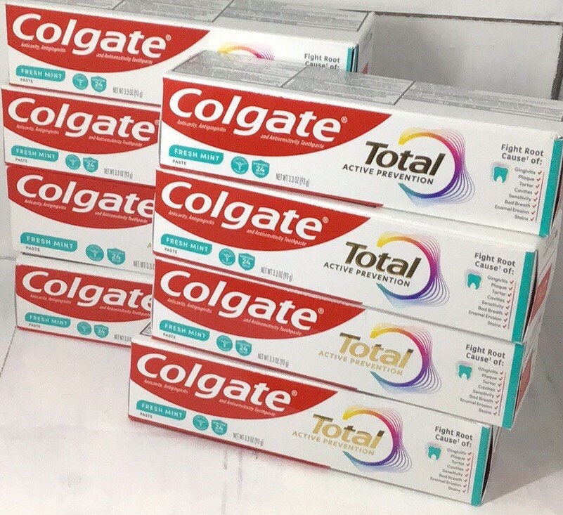 Colgate Total Fresh Mint Toothpaste, 8 Pack, 3.3 Oz Tube