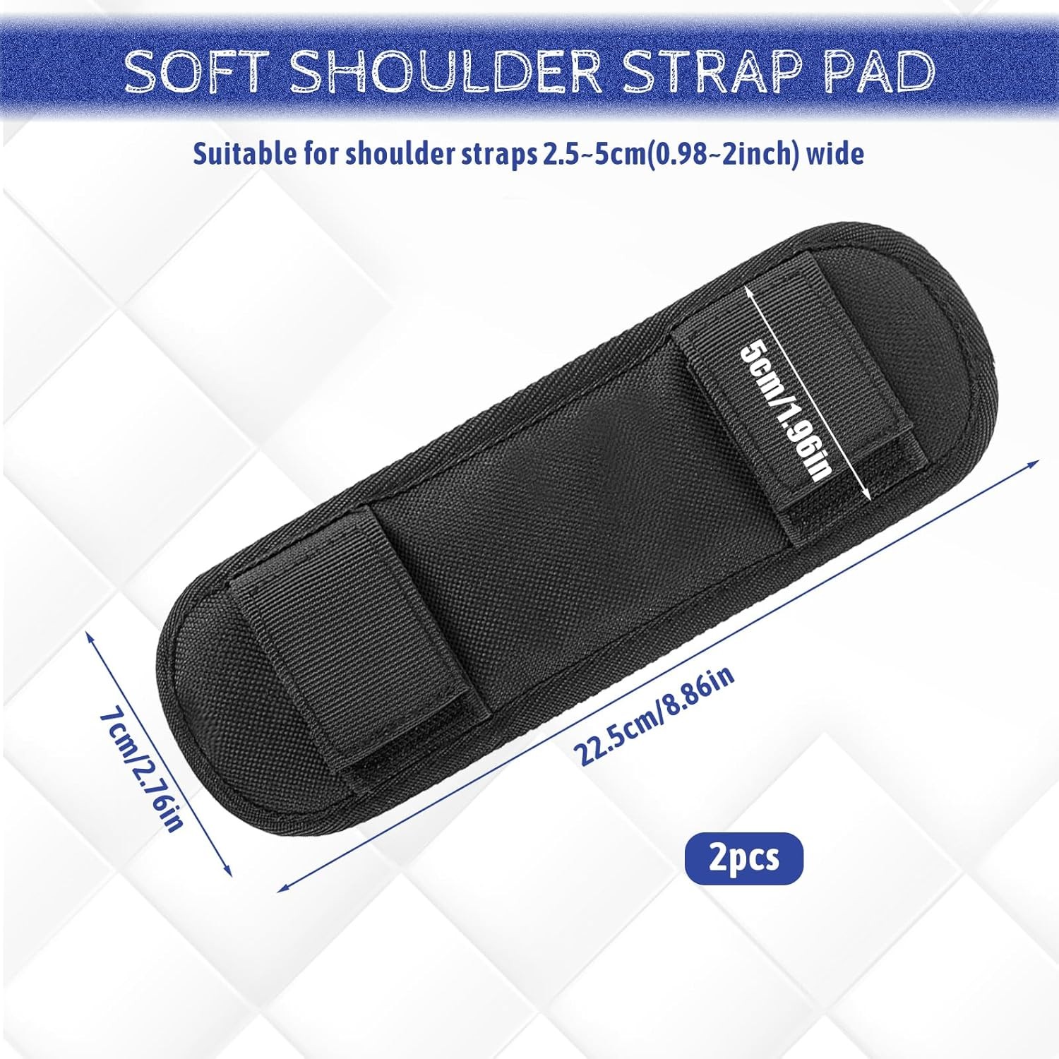 2 Pcs Soft Shoulder Strap Pad, Thick & Breathable Backpack Strap Pads, Removable