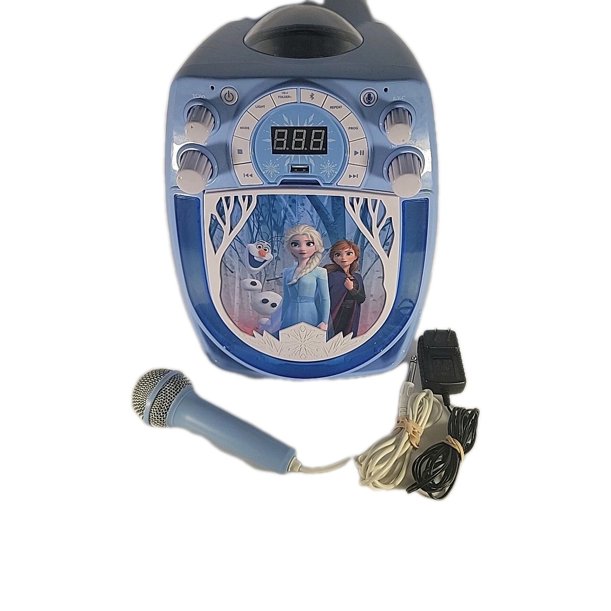 Disney Frozen II Karaoke With Snowflake Projector and Microphone With Cord