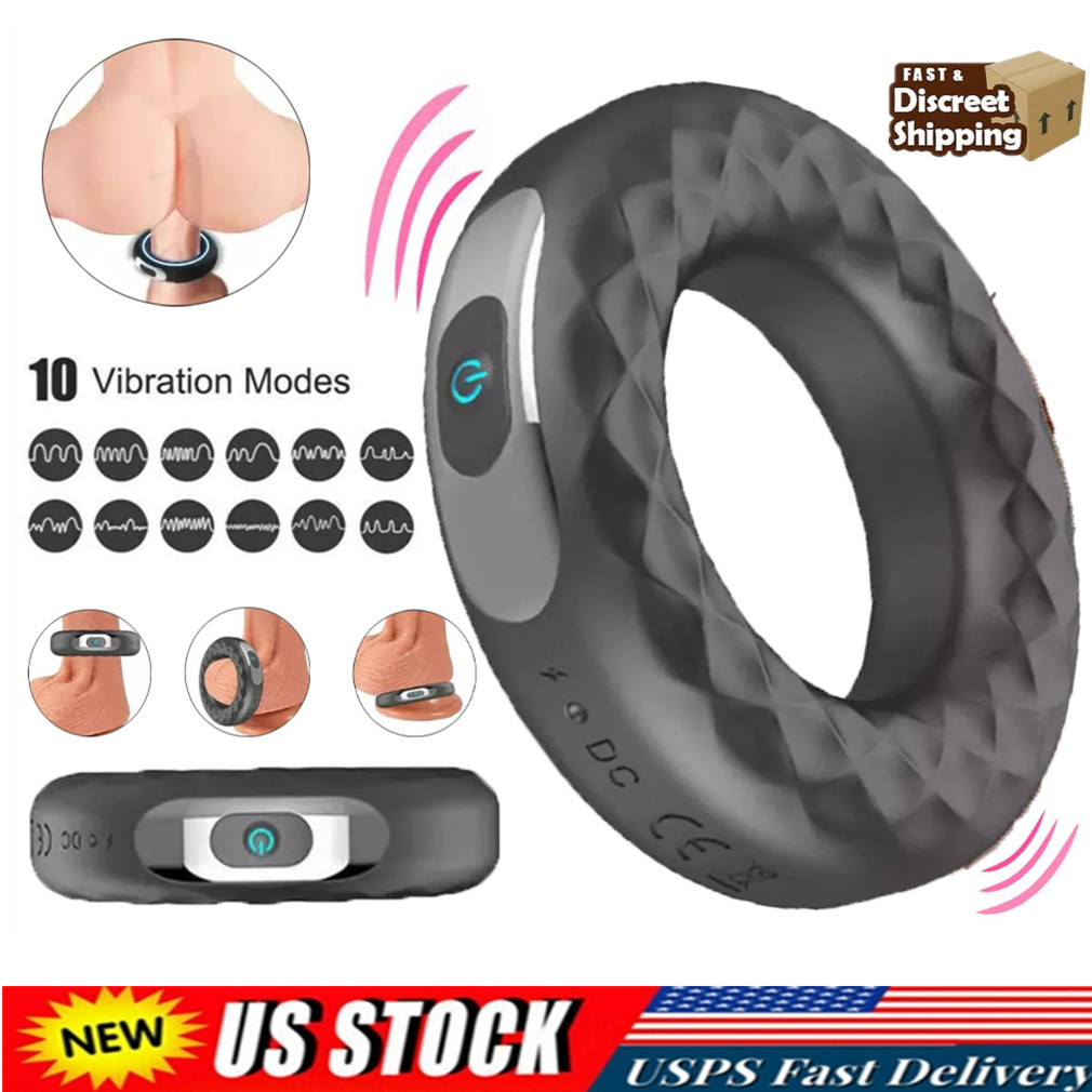 Men Penis Cock Ring Vibrator G-spot Dildo Massager Sex Toys For Women Couples