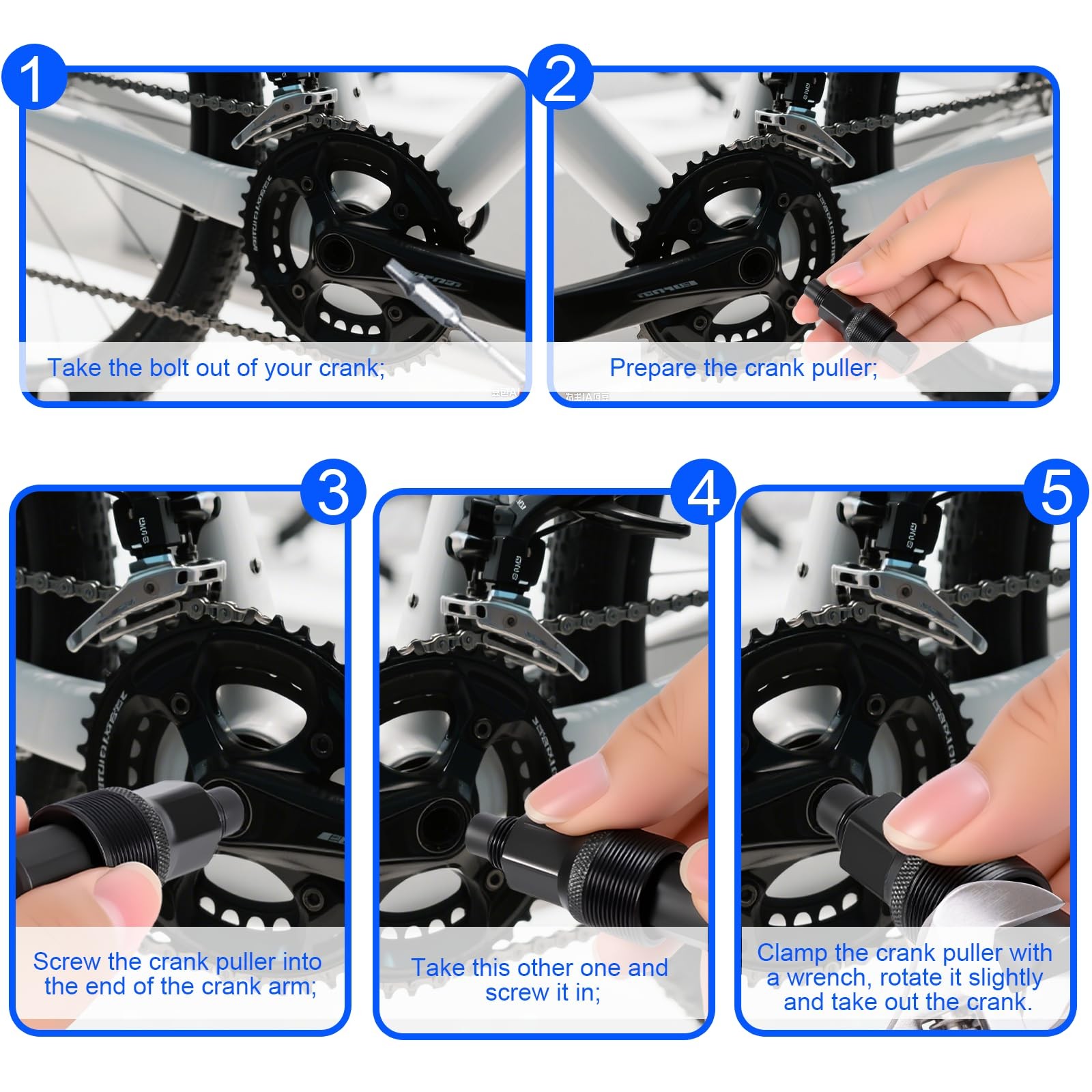 Bicycle Crank Unloading Tool, Black Crank Arm Puller Arm Puller Compact Crank...