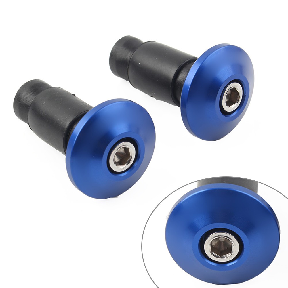 2x Motorcycle CNC 7/8'' Handle Bar End Cap Grips Cap Plugs Dirt bike Blue US