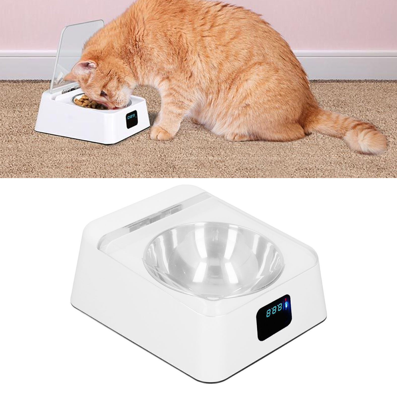 Pet Smart Feeder Induction Lid Opening Rechargeable Dog Cat Feeding Bowl