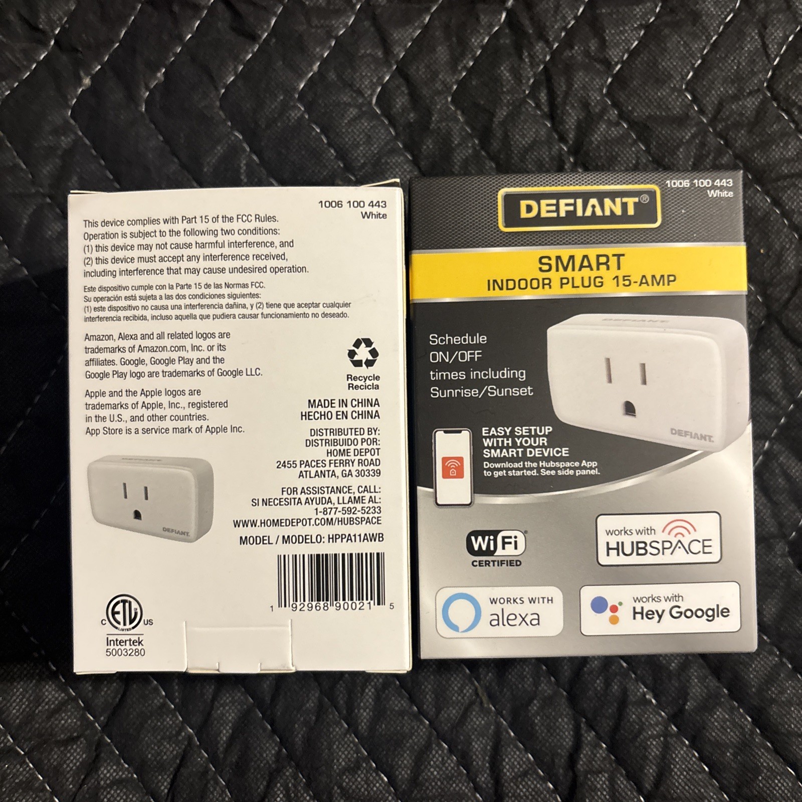 Quantity Of 2: Defiant Indoor Smart Plug (WIFI/ ALEXA/ HUBSPACE)