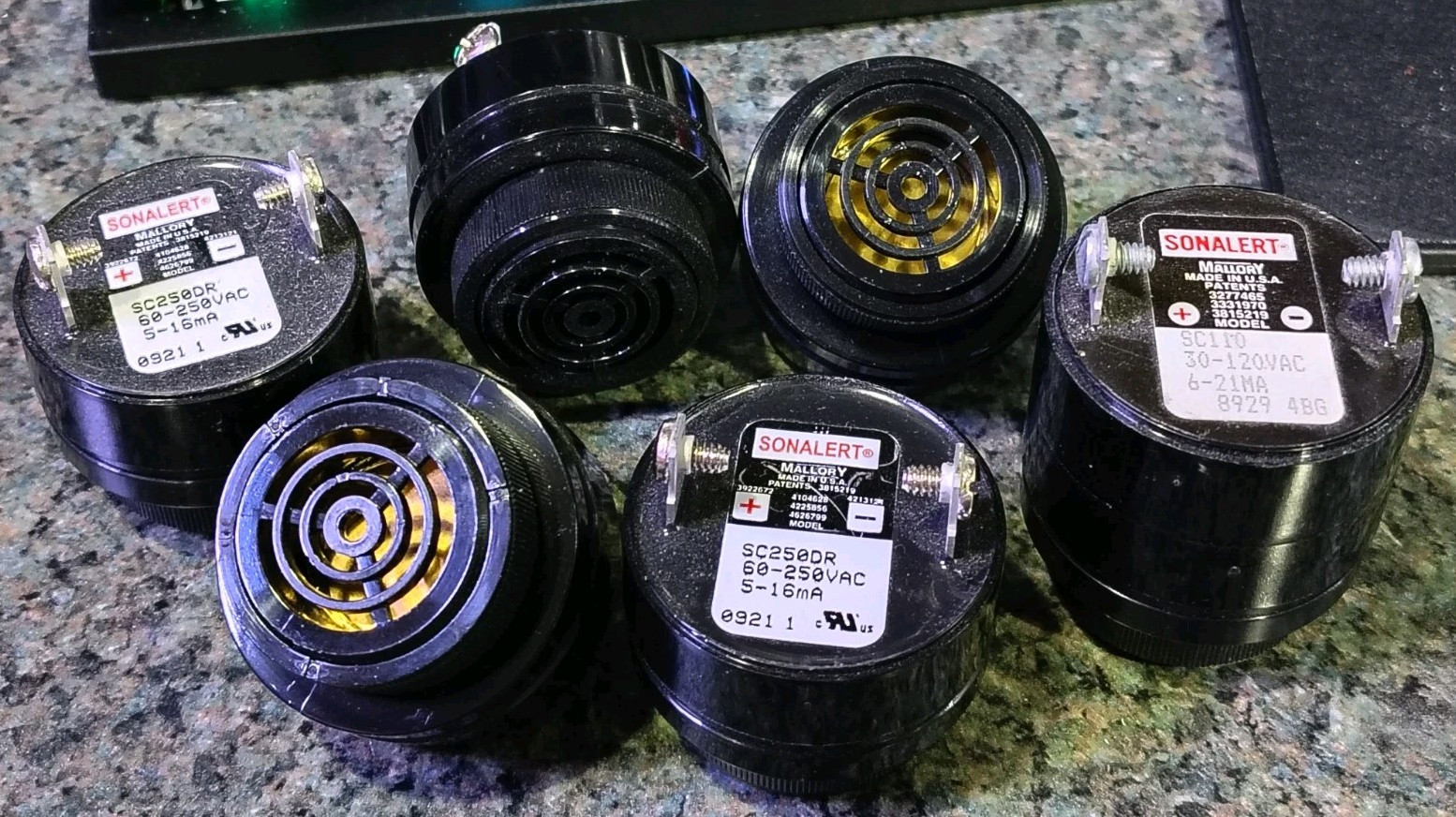 Lot of 6 Sonalert   (Qty 5 SC250 + Qty 1 SC110)   New Old Stock