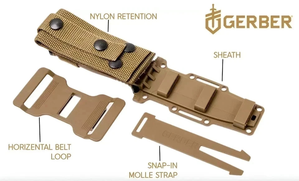Gerber StrongArm - Fixed Blade, Full Tang Knife - Brown, Plain Edge