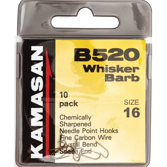 Kamasan B520 Whisker Barbed Hooks To Nylon size 14