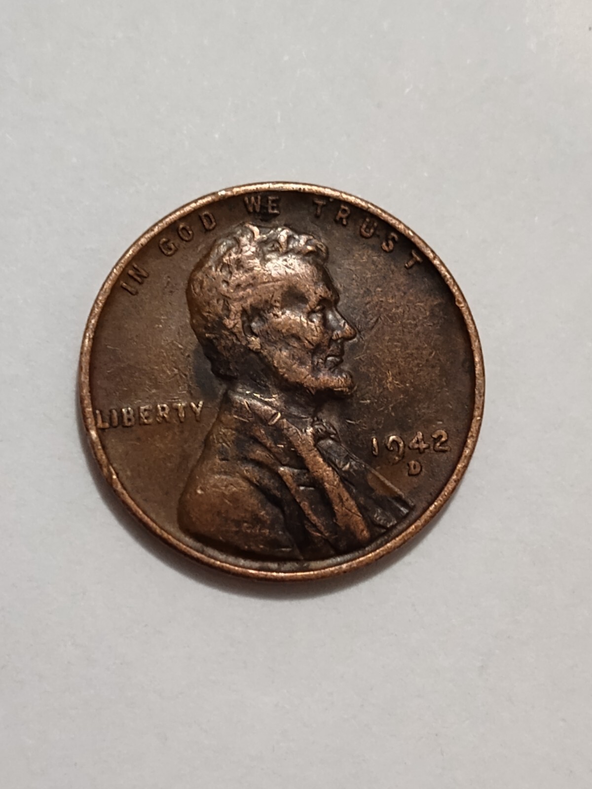1942 d lincoln wheat cent penny