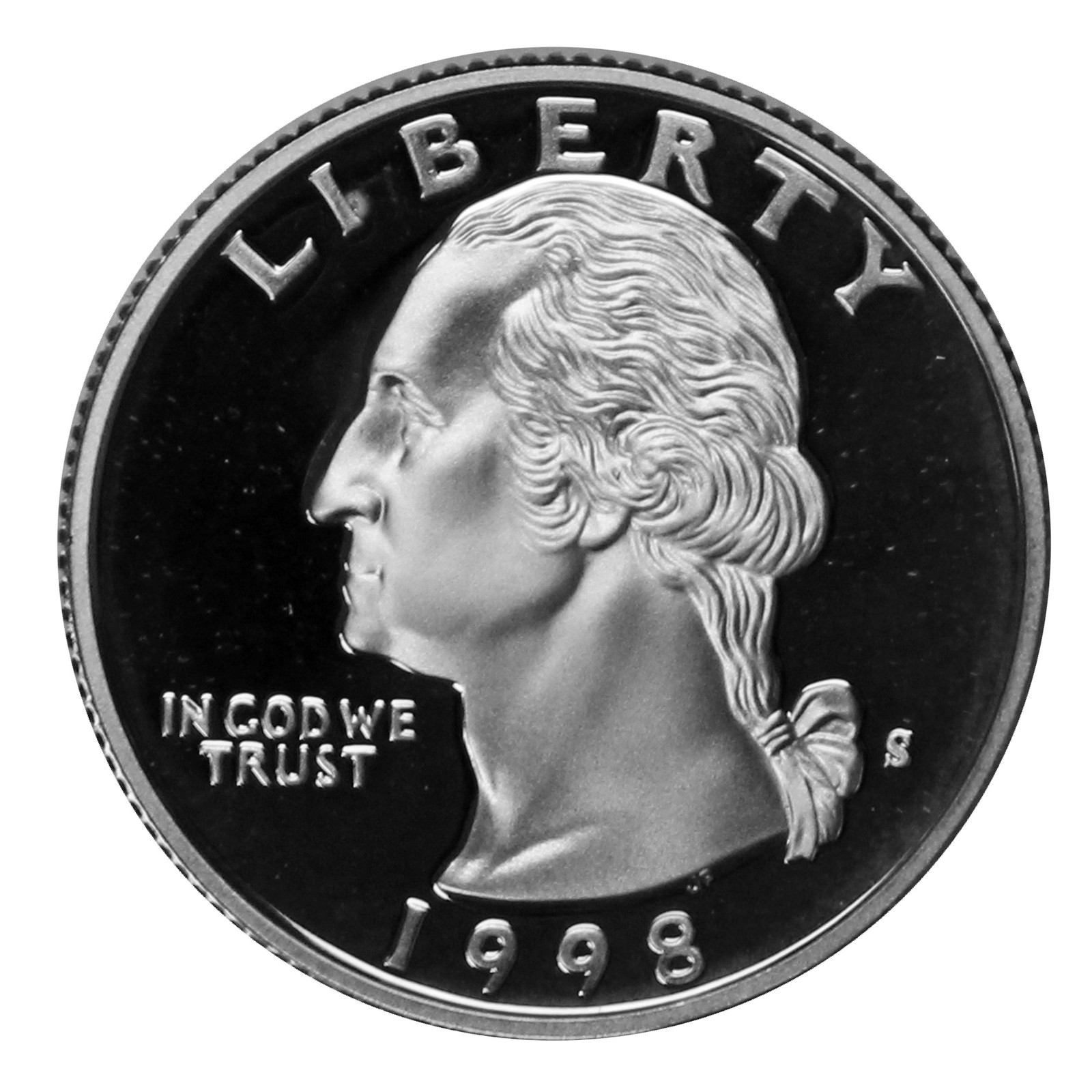 1998 -S Washington Quarter Proof 90% Silver Gem Deep Cameo US Coin