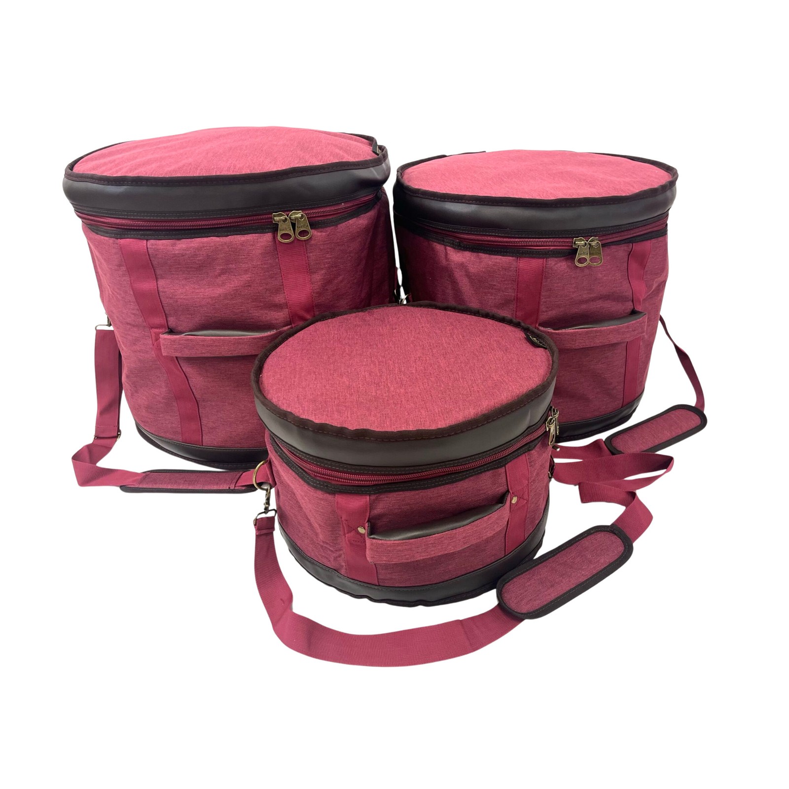 Barton GSP Premium 3-Piece Drum Bag Set, 12x8/14x14/18x16, Mulberry Truffle