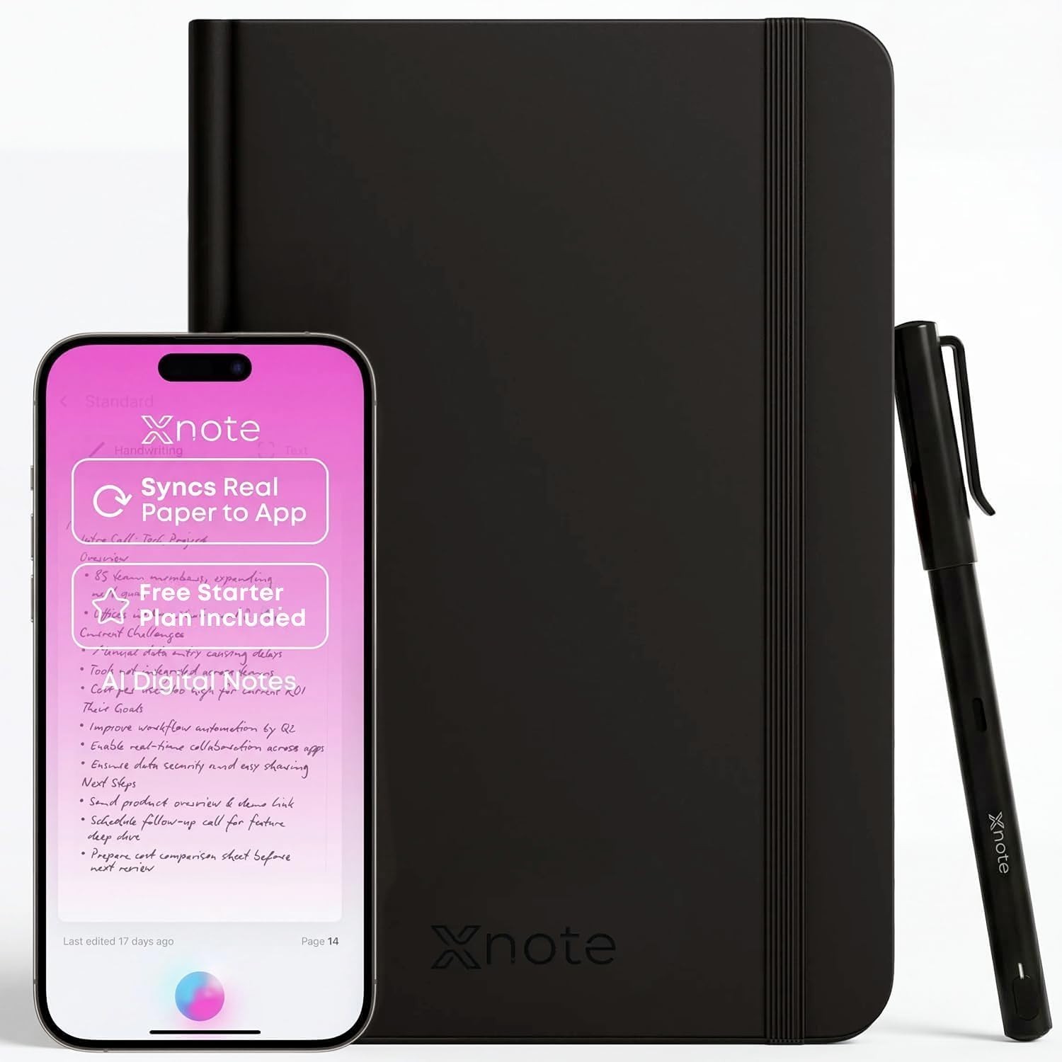 XNote Smart Pen Notebook AI Digital Writing Bluetooth Sync 5 Refills Set NWP-F55