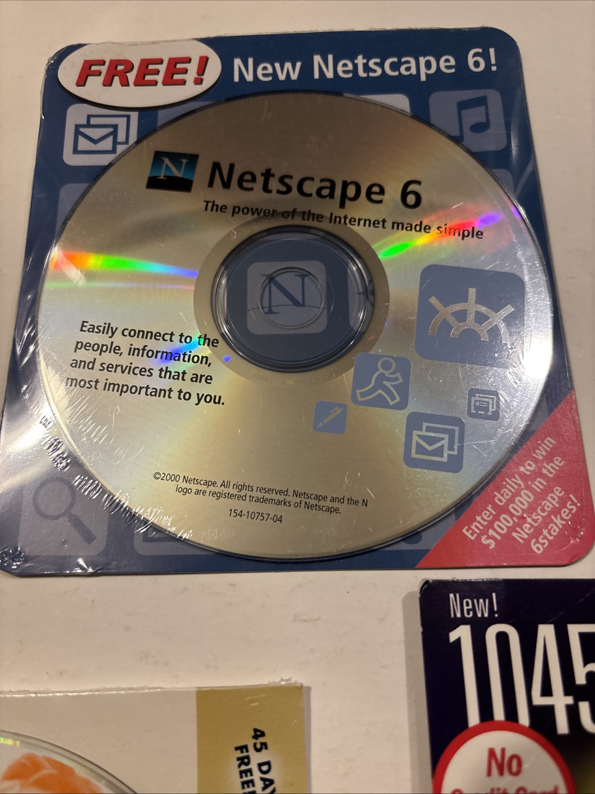 AOL, Netscape 6 & Earthlink Internet Svc Install CD Discs Vtg Software PC Window