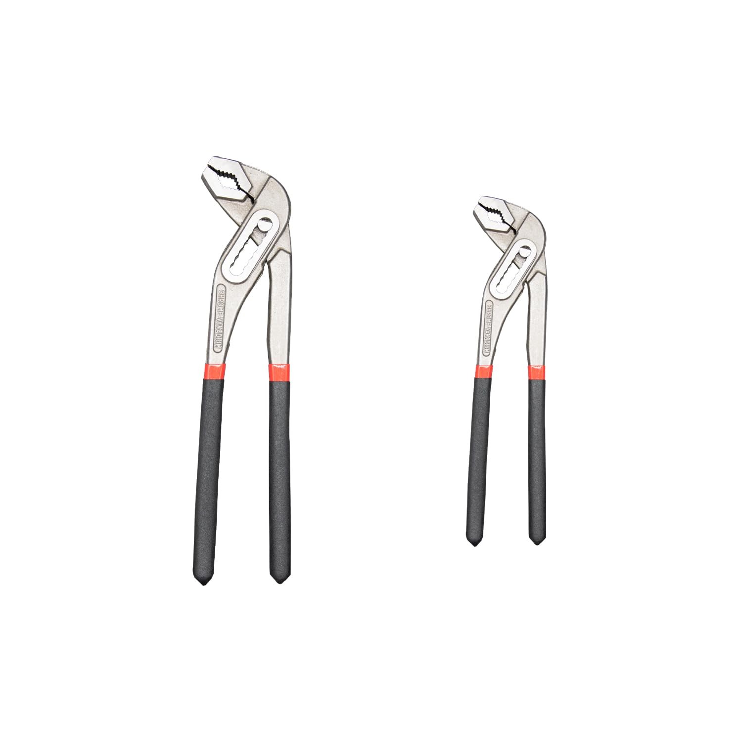 2 PCS Groove Joint Pliers Set 10" 8" Adjustable Water Pump Straight Jaw Slip