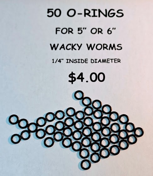 50 PIECES  O RINGS FOR WACKY RIGGING 5" OR 6" PLASTIC STICK BAITS