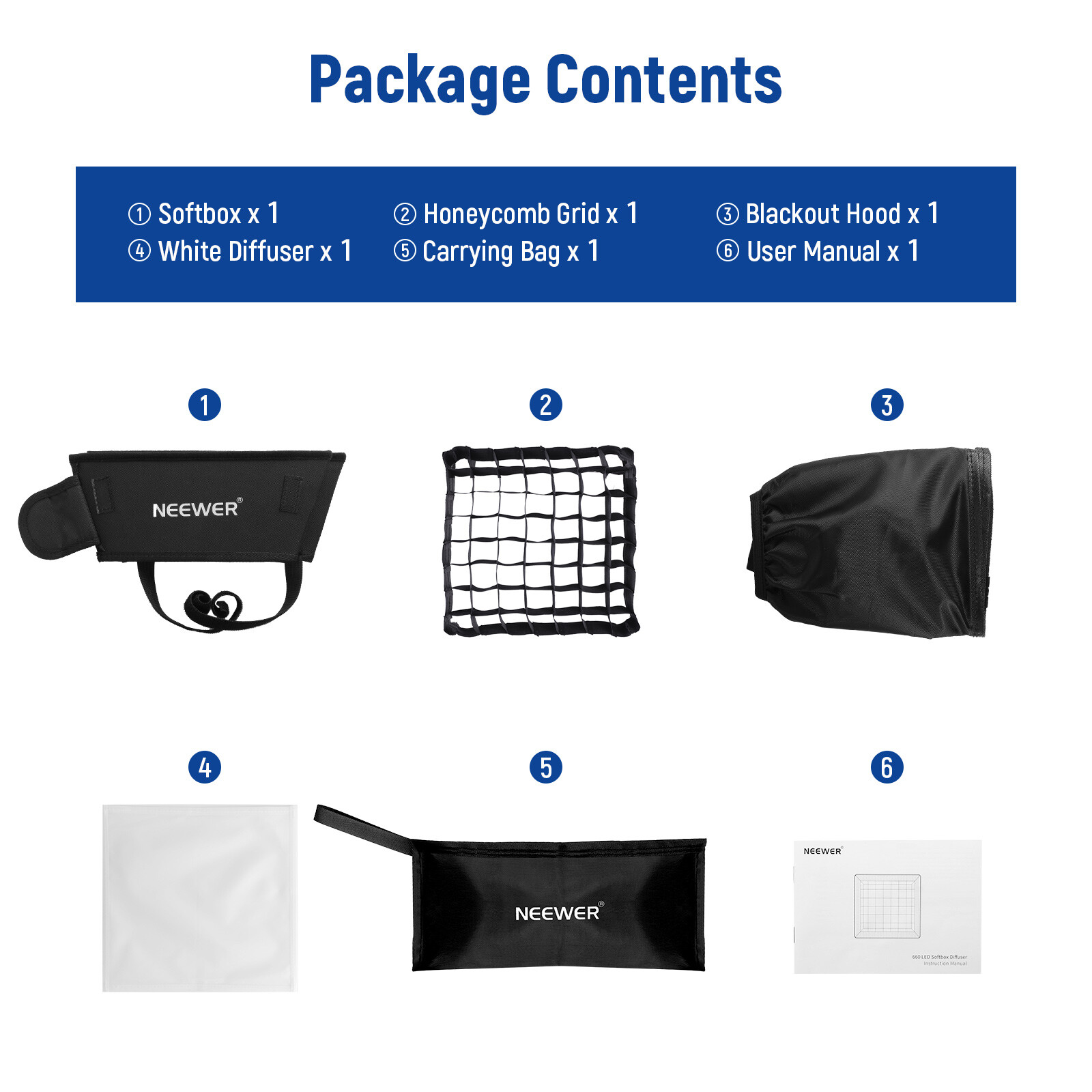 NEEWER 12.2''x 11.4''Foldable Photo Video Studio Softbox Diffuser&Grid&Bag