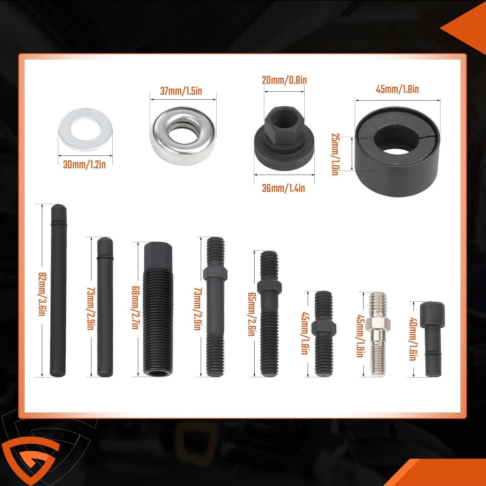 Power Steering Pump Pulley Puller Remover & Alternator Installer Tool Kit 13x