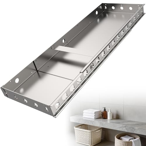 Floating Shower Bench - Adjustable, Pre-Formed 3”H x 14.5”D x 34.5”W - 62”W