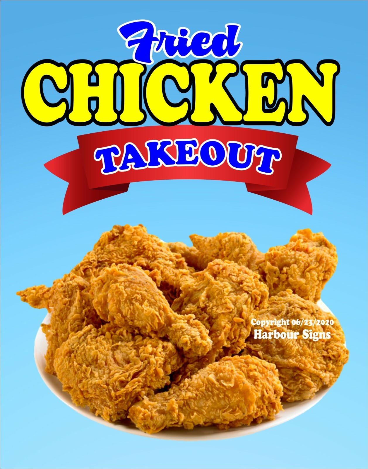Fried Chicken Takeout DECAL (CHOOSE YOUR SIZE) Food Truck Concession Sticker