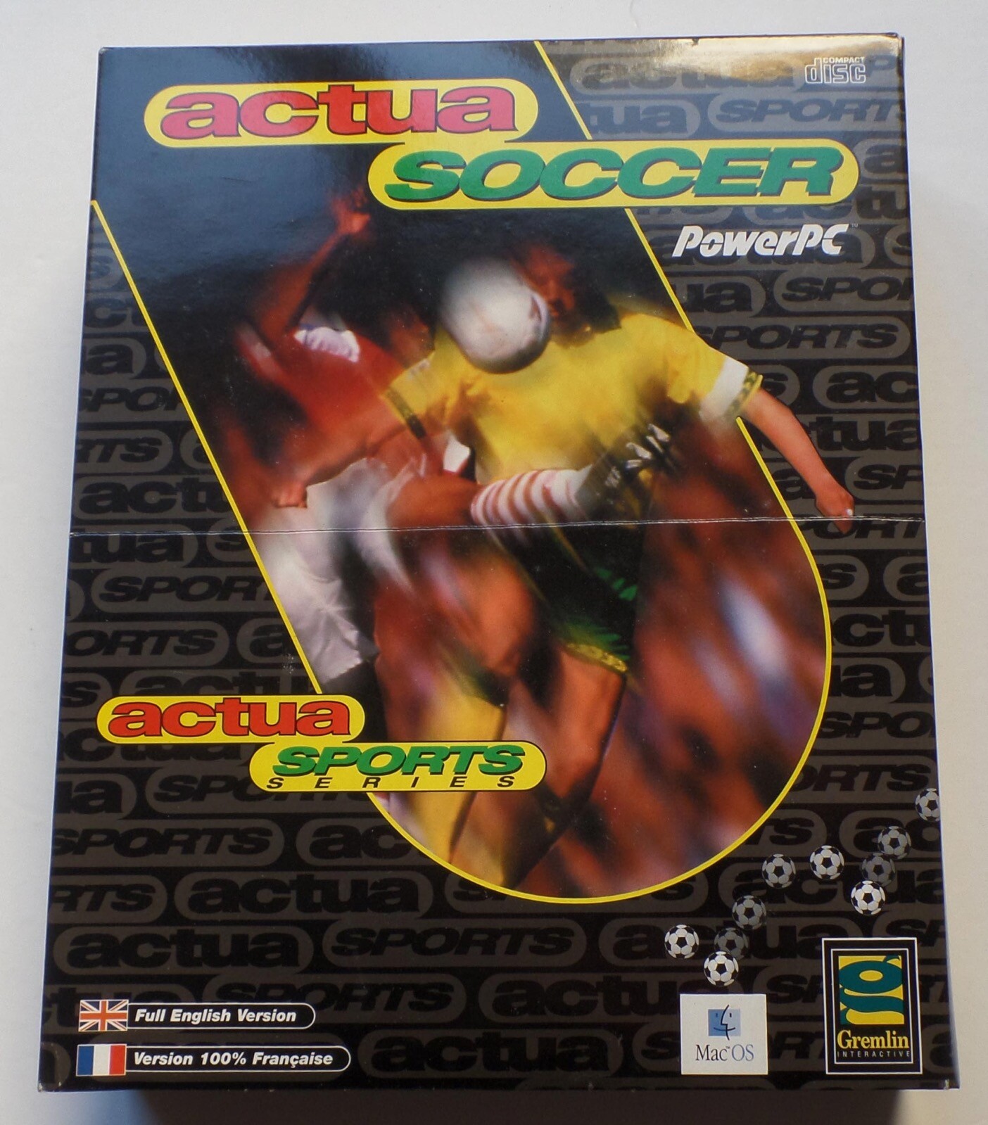 ACTUA SOCCER Macintosh Game Box CD-Rom Vintage Gremlin