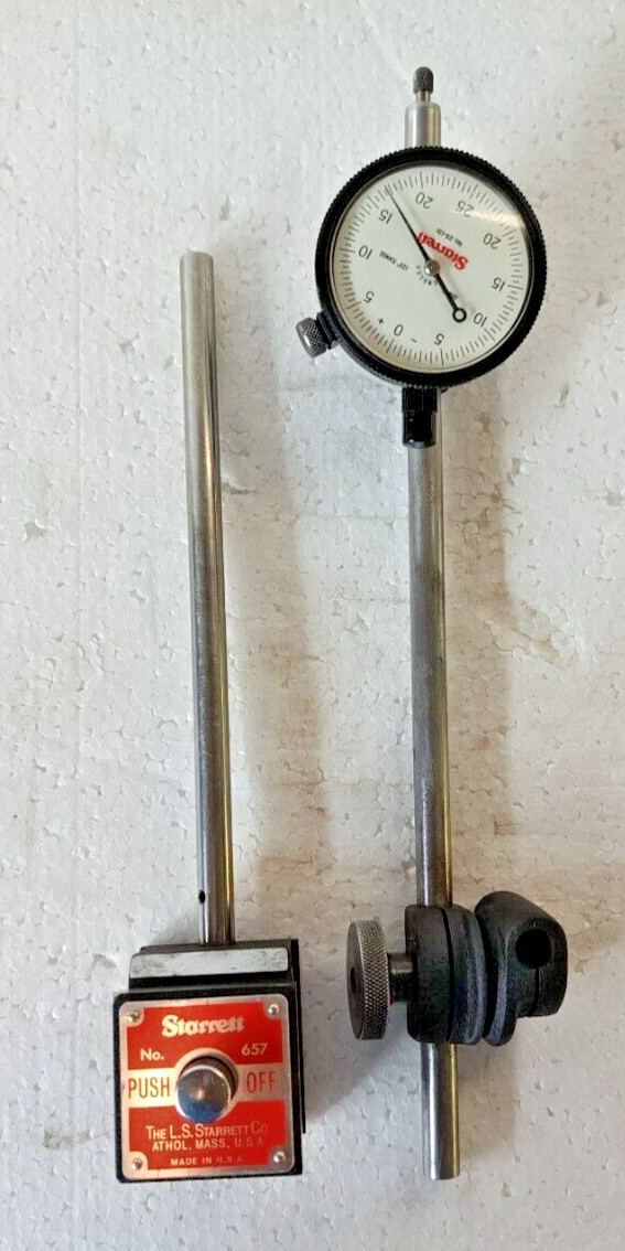 STARRETT 657 Magnetic Base Dial Indicator Holder Stand with 25-131 Dial