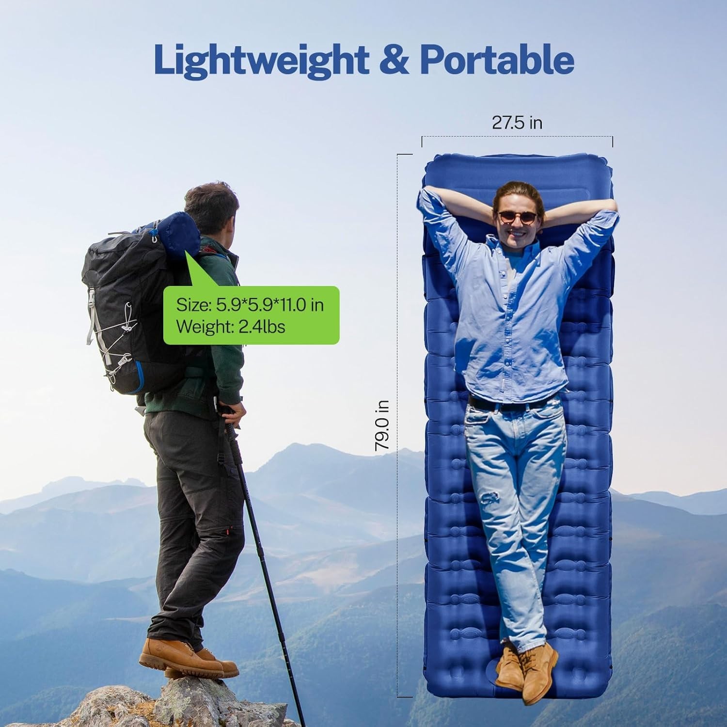 Durable 6'' Air Mattress for Tent Camping – Lightweight & Space-Efficient