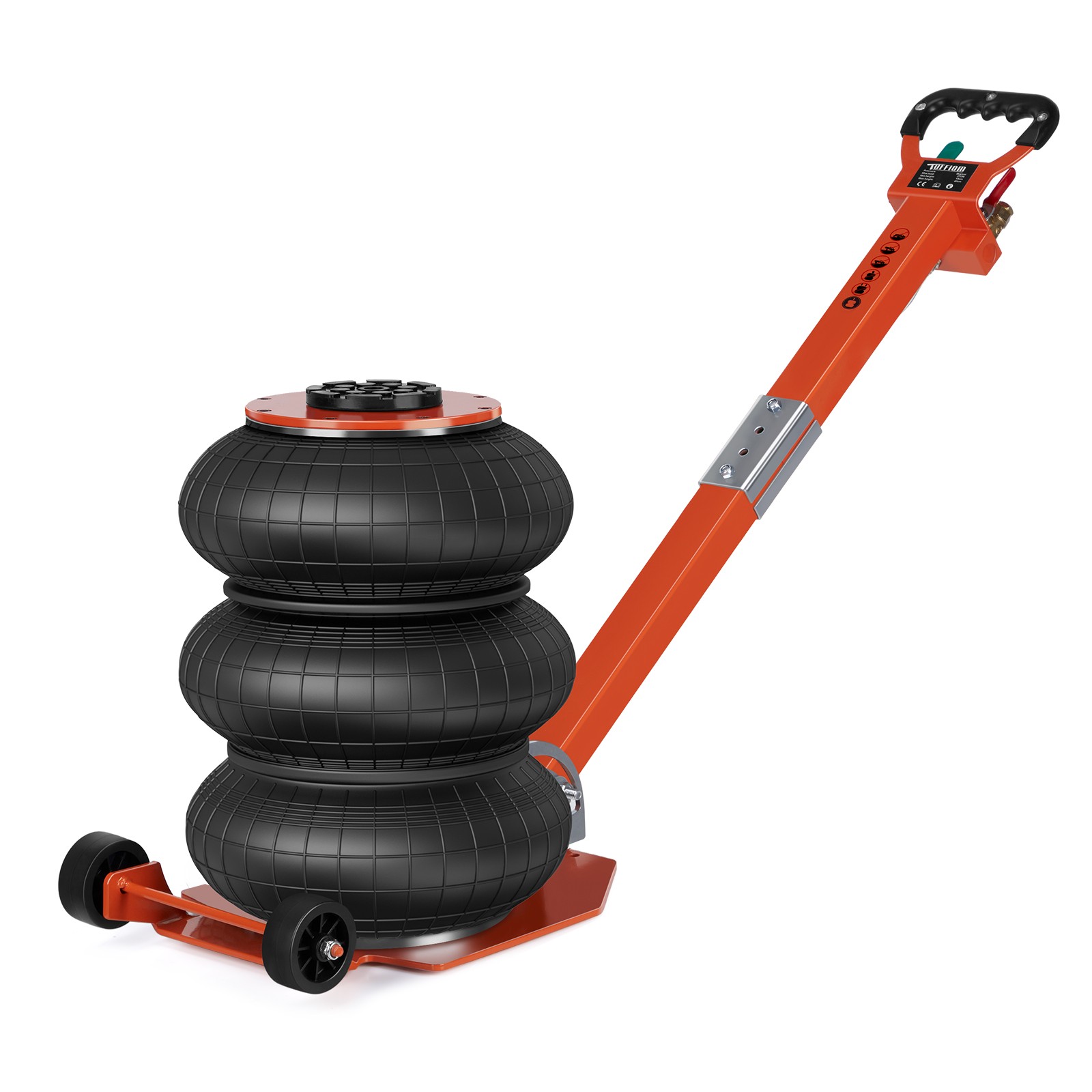 Triple Bag Air Jack 3T 6600 lbs Red Pneumatic Jack Car Lift 16" Compresse Orange