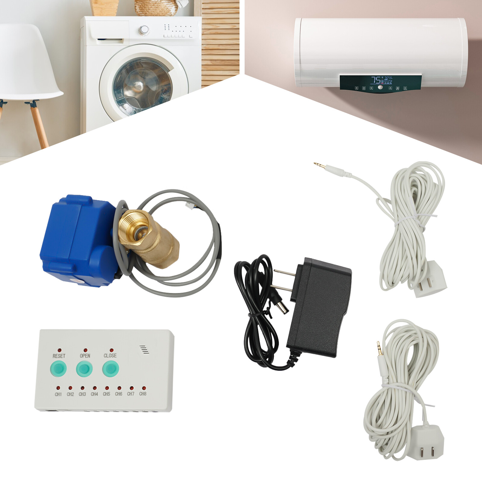 Automatic Water Leak Detector with Sensors and Shut-off Valve