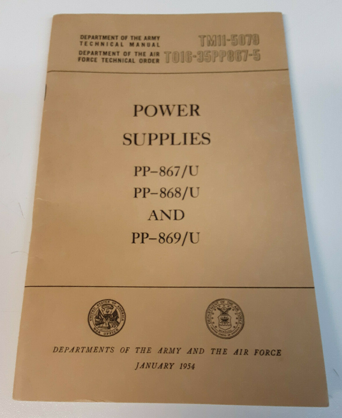 Manual, Power Supplies TM11-5079, TO16-35PP867-5, PP-867/U, PP-868/U, PP-869/U