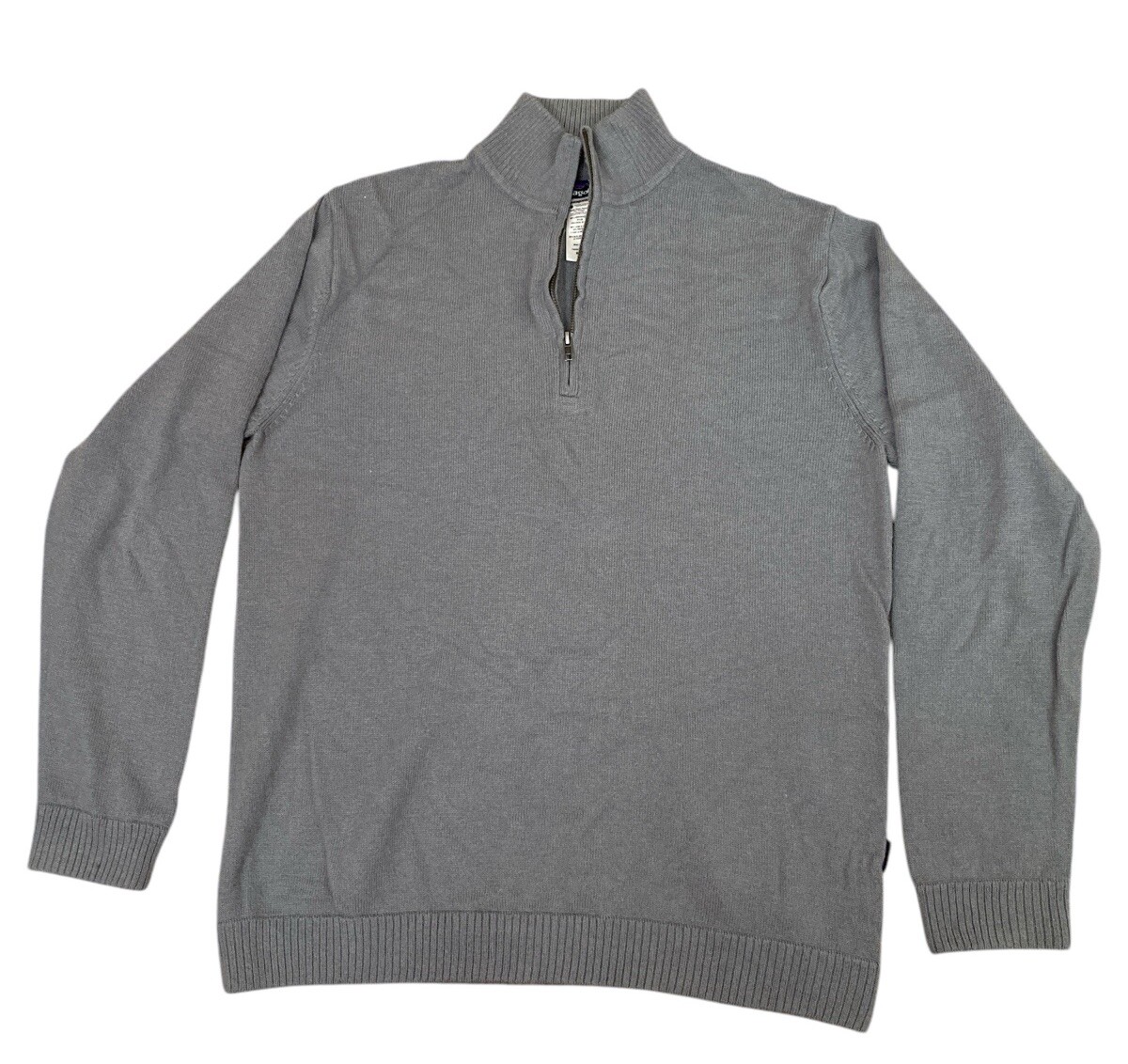 Men’s Classic Patagonia Lambswool 1/4 Zip Pull Over Sweater Size L Gray