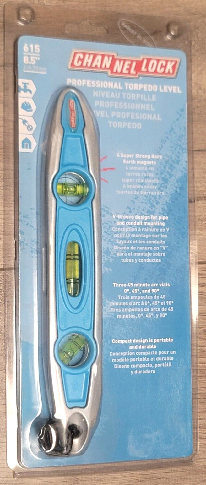 Channellock 8.5" Professional Magnetic Torpedo Level #615