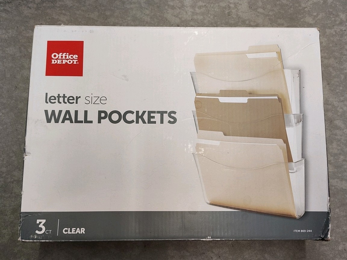 Office Depot Brand Single Wall Pockets, Letter Size, Clear, Pack Of 3