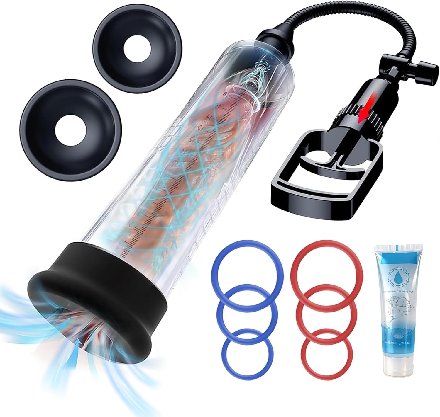 Transparent Vacuum Enlarger for Bigger Erections - Includes Lubricant & Sleeves